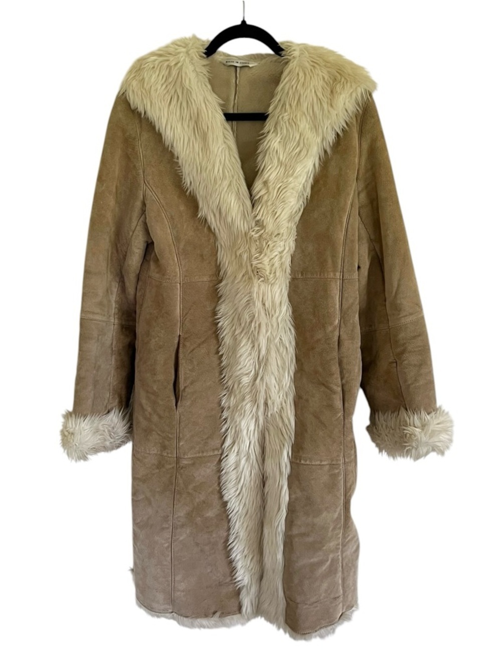 Vintage Marvin Richards Beige Suede Leather Penny Lane Coat Small